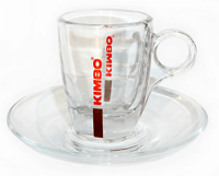 Kimbo Espresso Tasse aus Glas