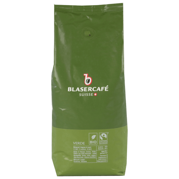 Blasercafé Verde Bio Faitrade Espresso Kaffee Bohnen 1000g
